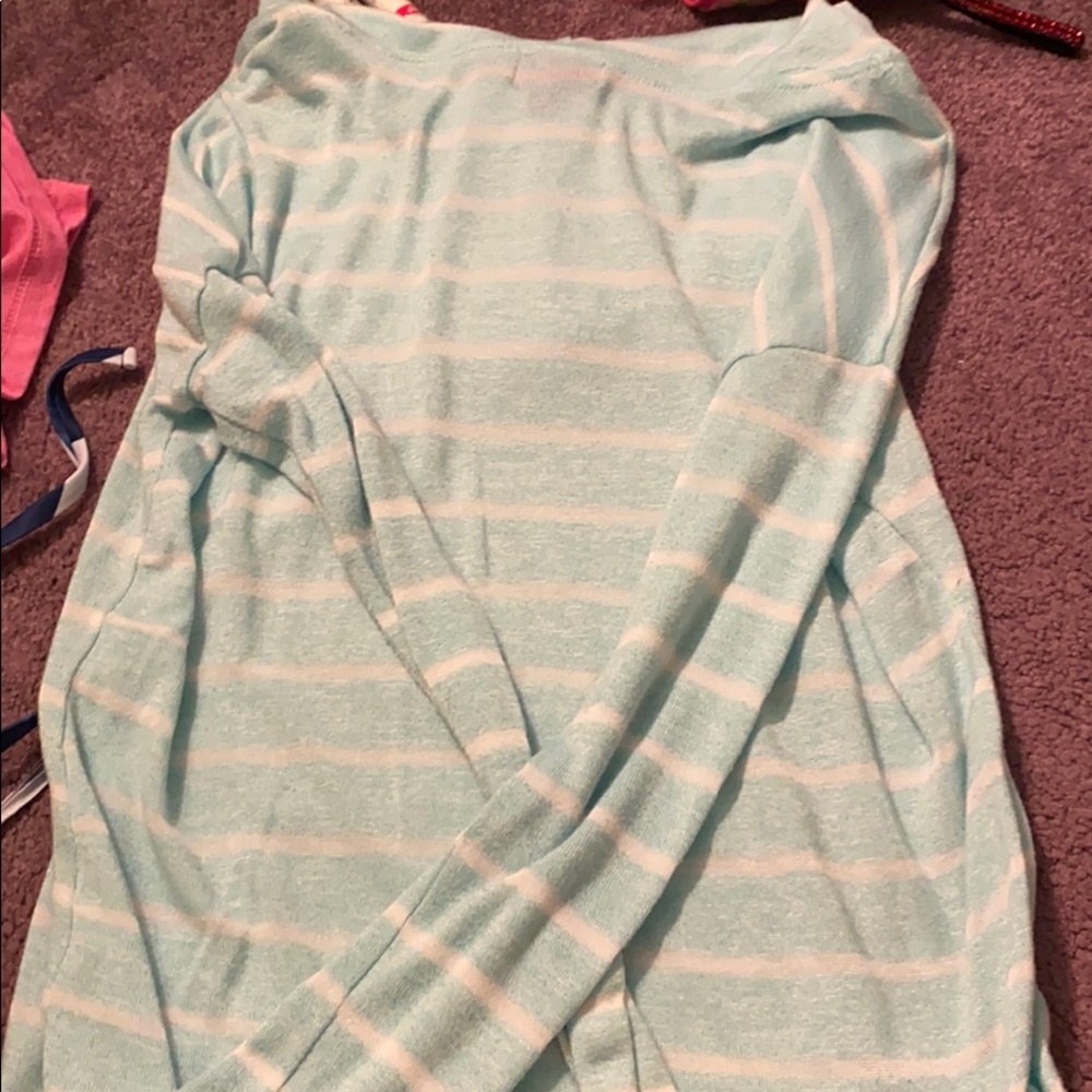 Blue and white stripped light hoodie